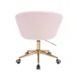 Welurowy Fotel Obrotowy Pudrowy Róż Na Złotej Podstawie Nordform Design Radal