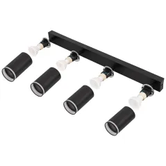 LEDHOFF LAMPA SUFITOWA NATYNKOWA SPOT 4XLED GU10 CZARNA Z RINGIEM 60 CM