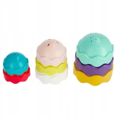 KOLOROWE KUBECZKI DO UKŁADANIA WIEŻA EDUKACYJNA 8 ELEMENTÓW BAM BAM 6M+