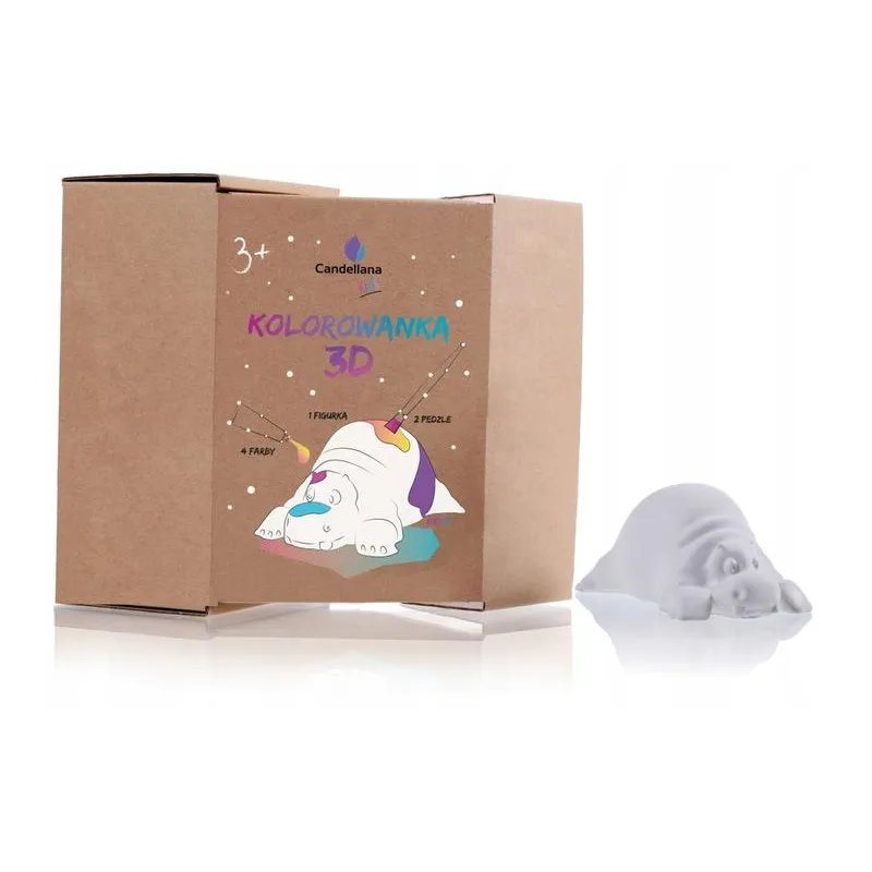 FIGURKA DO POMALOWANIA FUNNY HIPPO 6CM CANDELLANA KIDS – 3D GIPSOWA