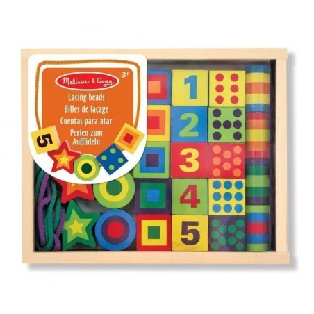 ZESTAW DUŻYCH KORALIKÓW KREATYWNA ZABAWA I ĆWICZENIE SPRAWNOŚCI MANUALNEJ MELISSA & DOUG 2+