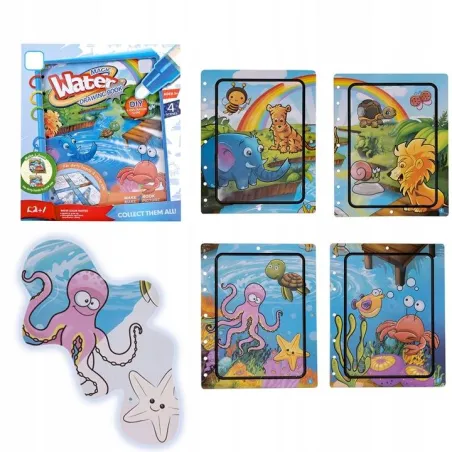 KOLOROWANKA WODNA WATER Z PISAKIEM ZWIERZĘTA – WIELOKROTNE UŻYCIE DLA DZIECI 3+