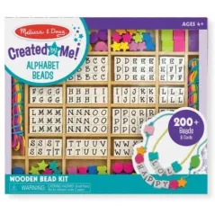 DREWNIANY ZESTAW KORALIKÓW Z LITERKAMI – TWORZENIE BIŻUTERII DLA DZIECI 4+