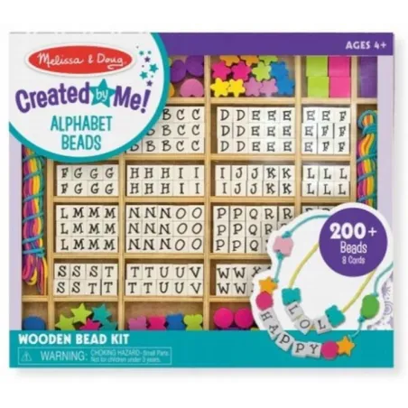 Drewniany Zestaw Koralików Z Literkami – Tworzenie Biżuterii Dla Dzieci 4+
