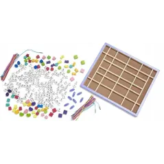 DREWNIANY ZESTAW KORALIKÓW Z LITERKAMI – TWORZENIE BIŻUTERII DLA DZIECI 4+