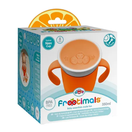 KUBEK DZIECIĘCY FROOTIMALS ORANGIEFLY BEZPIECZNE PICIE 350 ML