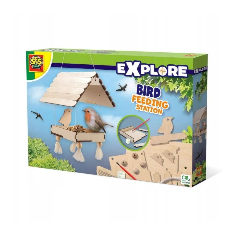 DREWNIANY KARMNIK DLA PTAKÓW SES CREATIVE ZESTAW KREATYWNY 5+