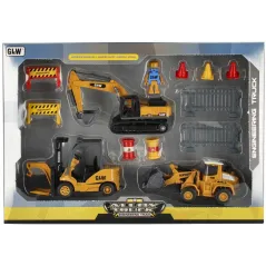 ZESTAW MASZYN BUDOWLANYCH 3 SZT KOPARKA WÓZEK WIDŁOWY MEGA CREATIVE 3+