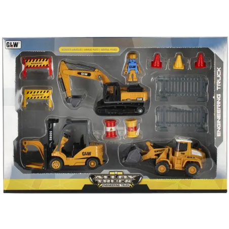 Zestaw Maszyn Budowlanych 3 Szt Koparka Wózek Widłowy Mega Creative 3+