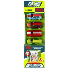 ZESTAW METALOWYCH AUT WYŚCIGOWYCH Z AKCESORIAMI MEGA CREATIVE 3+