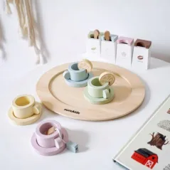 DREWNIANE NACZYNIA KUCHENNE DLA DZIECI ZESTAW KUCHENNY MEGA CREATIVE 3+