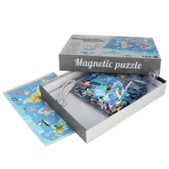 Magnetyczna Mapa Świata Puzzle Edukacyjne 168 Elementów Mega Creative 3+