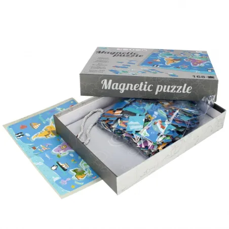 Magnetyczna Mapa Świata Puzzle Edukacyjne 168 Elementów Mega Creative 3+