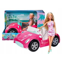 LALKA STEFFI LOVE Z RÓŻOWYM KABRIOLETEM SAMOCHÓD DLA LALKI SIMBA 3+
