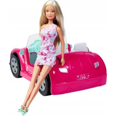 LALKA STEFFI LOVE Z RÓŻOWYM KABRIOLETEM SAMOCHÓD DLA LALKI SIMBA 3+