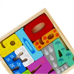 Drewniana Układanka Cyferki 10 Elementów Edukacyjna Mega Creative 3+