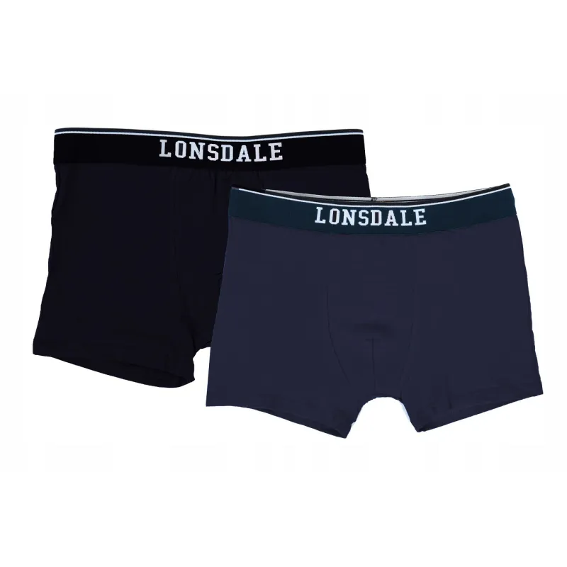 MAJTKI BOKSERKI MĘSKIE XL 2-PAK GRANAT + CZERŃ LONSDALE