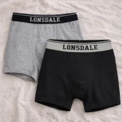 Majtki Bokserki Męskie M 2Pack Czarny + Szary Lonsdale