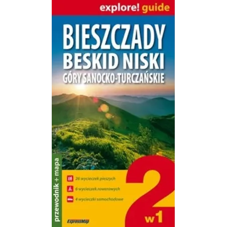 Bieszczady, Beskid Niski, Góry Sanocko-Turczańskie 2 W 1- Przewodnik + Mapy