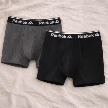 BOKSERKI MĘSKIE 2-PACK XXL CZARNE + SZARY MELANŻ REEBOK