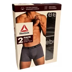 Bokserki Męskie 2-Pack M Czarne + Szary Melanż Reebok