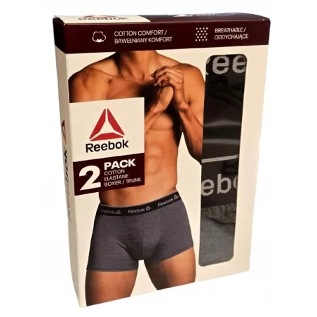 Bokserki Męskie 2-Pack M Czarne + Szary Melanż Reebok