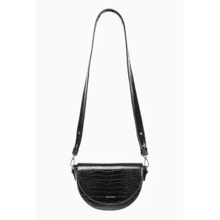 Torebka Damska Puccini Listonoszka Czarna Krokodyl