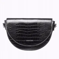 TOREBKA DAMSKA PUCCINI LISTONOSZKA CZARNA KROKODYL