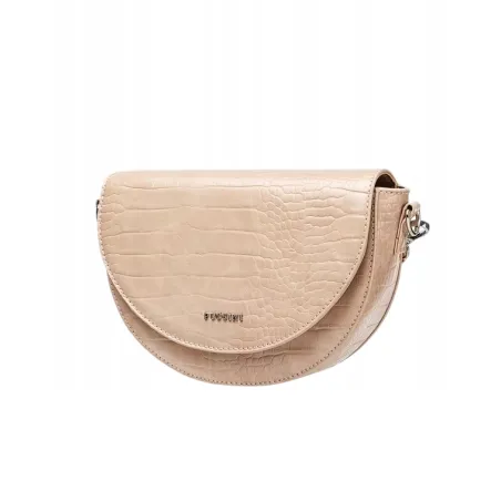 Beżowa Torebka Damska Puccini Półksiężyc Listonoszka