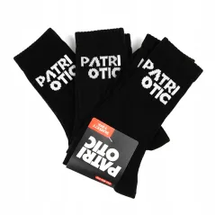 SKARPETKI DŁUGIE PATRIOTIC 3-PAK CZARNE ROZMIAR 39-42