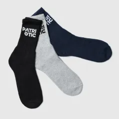 SKARPETKI DŁUGIE PATRIOTIC 3-PAK ROZMIAR 43-46