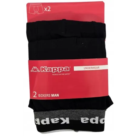 Bokserki Męskie Kappa Czarne 2-Pak Rozmiar L