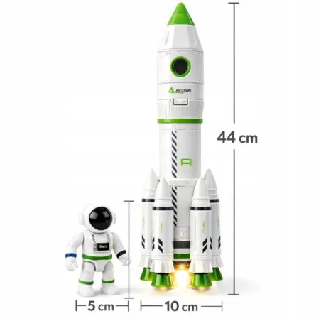 Interaktywna Rakieta Kosmiczna Z Astronautą Światła Dźwięk Dym Para Wodna 3+