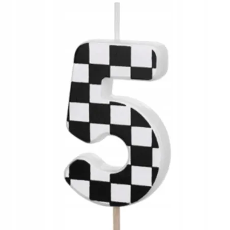 ŚWIECZKA NA TORT CYFRA 5 SZACHOWNICA
