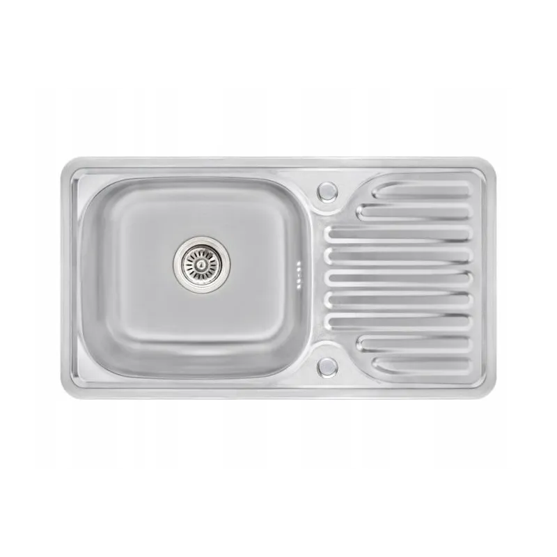 ZLEWOZMYWAK STALOWY HARMONIA 76X43 CM SATYNA INOX 1 KOMORA Z SYFONEM