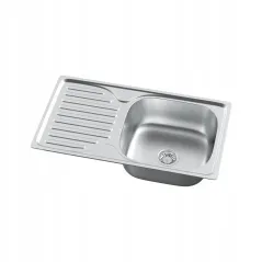 Zlewozmywak Stalowy Harmonia 76X43 Cm Satyna Inox 1 Komora Z Syfonem