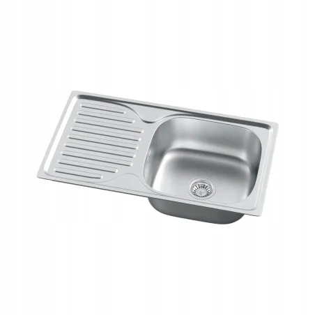 Zlewozmywak Stalowy Harmonia 76X43 Cm Satyna Inox 1 Komora Z Syfonem