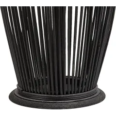 LAMPION BAMBUSOWY 72 CM CZARNY ZE SZKLANYM ŚWIECZNIKIEM BELIANI TAHITI