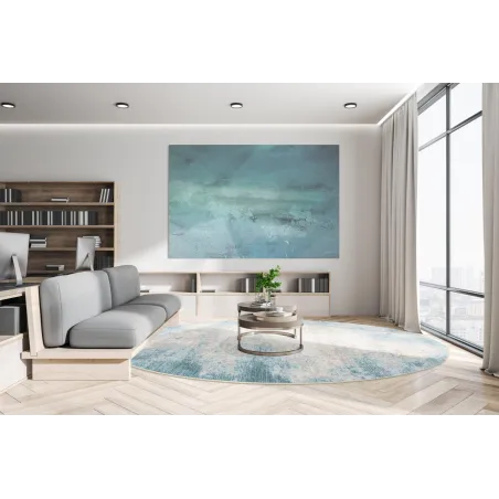 Elegancki Dywan Okrągły Garda Zarzi 240 Cm Niebieski