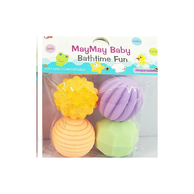 MIĘKKIE PIŁECZKI SENSORYCZNE DLA MALUSZKA ZESTAW 4 PIŁEK DO ZABAWY I ROZWOJU SMILY PLAY 18M+