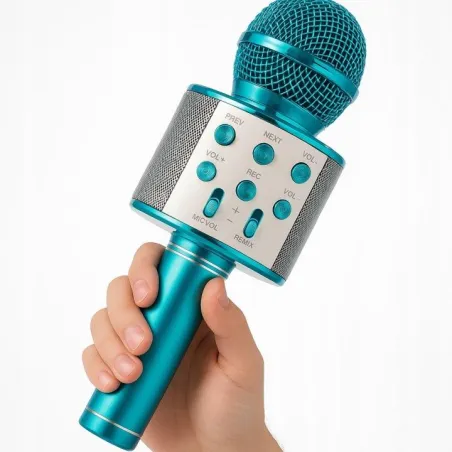 Mikrofon Karaoke Bluetooth Z Głośnikiem Dla Dzieci I Dorosłych Funkcja Disco Usb