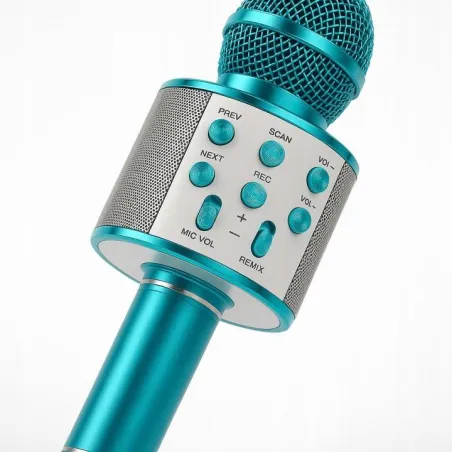 Mikrofon Karaoke Bluetooth Z Głośnikiem Dla Dzieci I Dorosłych Funkcja Disco Usb
