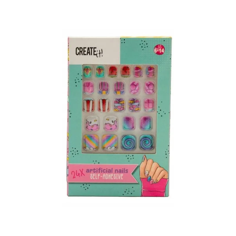 CREATE IT! KOLOROWE TIPSY SAMOPRZYLEPNE NA PAZNOKCIE DLA DZIECI 6+