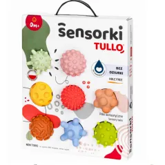 ZESTAW PIŁECZEK SENSORYCZNYCH ROZWÓJ MOTORYKI I ZMYSŁÓW 8 SZTUK TULLO 0+