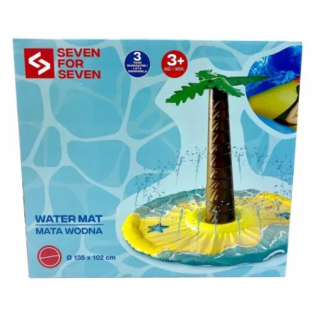 MATA WODNA OGRODOWA DLA DZIECI 135 x 102 CM WYSPA Z PALMĄ SEVEN FOR SEVEN