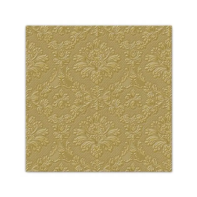 SERWETKI PAPIEROWE TŁOCZONE ZŁOTE 33 x 33 CM 3 WARSTWY PAW