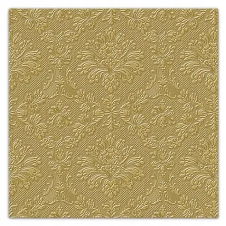 SERWETKI PAPIEROWE TŁOCZONE ZŁOTE 33 x 33 CM 3 WARSTWY PAW