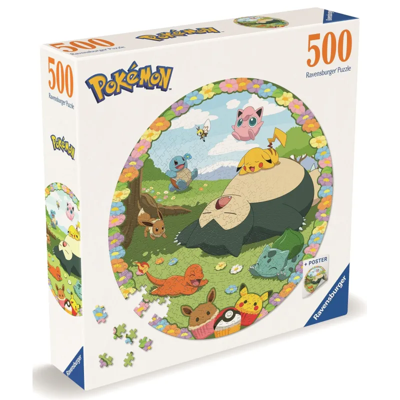 PUZZLE POKEMON BLOOMING OKRĄGŁE 500 ELEMENTÓW RAVENSBURGER 12+