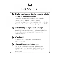 CAŁOROCZNA KOŁDRA OBCIĄŻENIOWA GRAVITY 10 KG 135X200 CM Z POSZEWKĄ SZARA