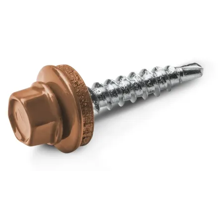 Wkręty Samowiercące Do Drewna 4,8X28 Mm Z Podkładką T14 Ral 8004 Koelner 20 Szt